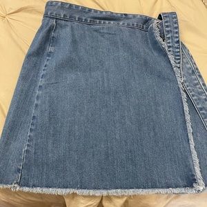 Loft denim wrap skirt
